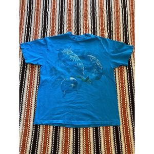 Hanes Vintage Nature Dolphin T-Shirt 90’s Blue Men’s Size Large 21x26 Sea Life